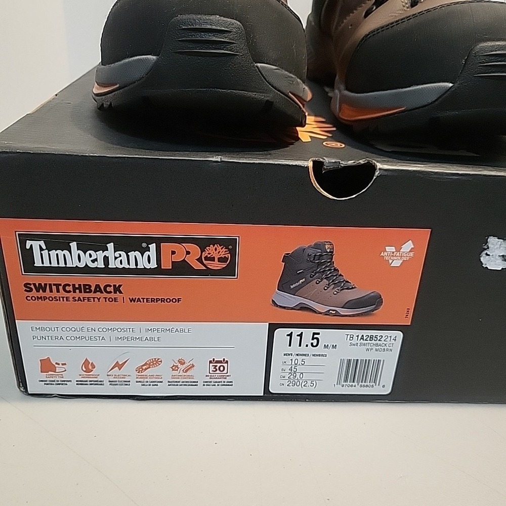 Timberlan Pro Switchback Mens Size 11.5 Brown Outdoor Composite Toe Safety Boots - Picture 5 of 12